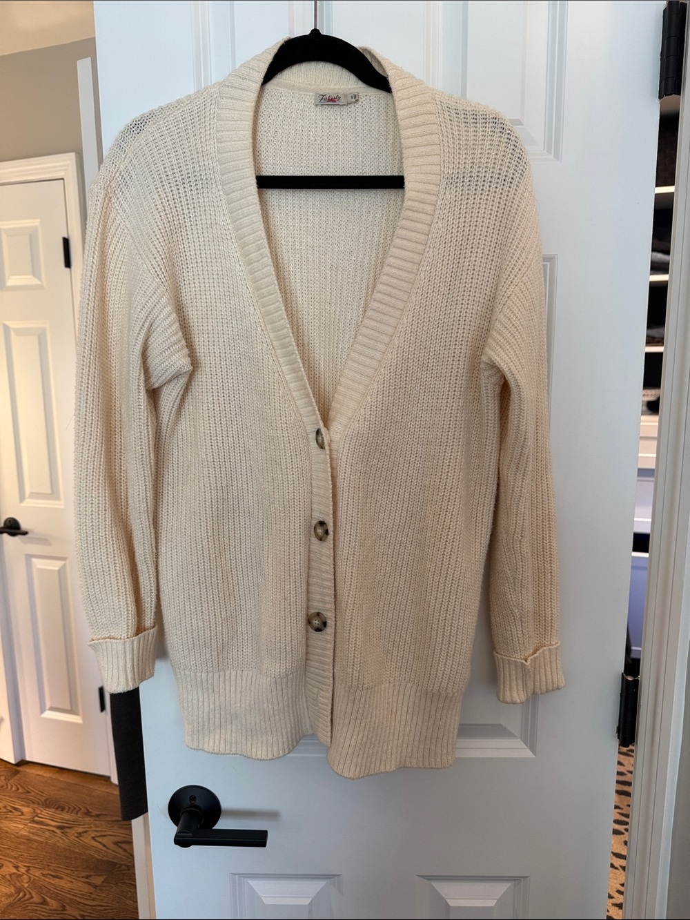 Faherty Women's Cuddle Cardigan Sweater Button Down Cotton Blend Natural Color S